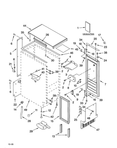 Cabinet liner and door parts