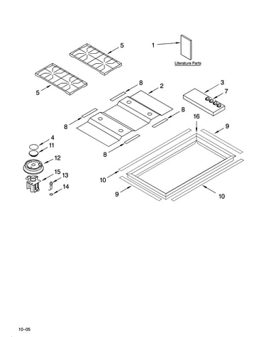 Cooktop, burner and grate parts