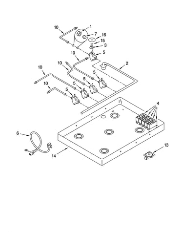 Burner box, gas valves, and switches