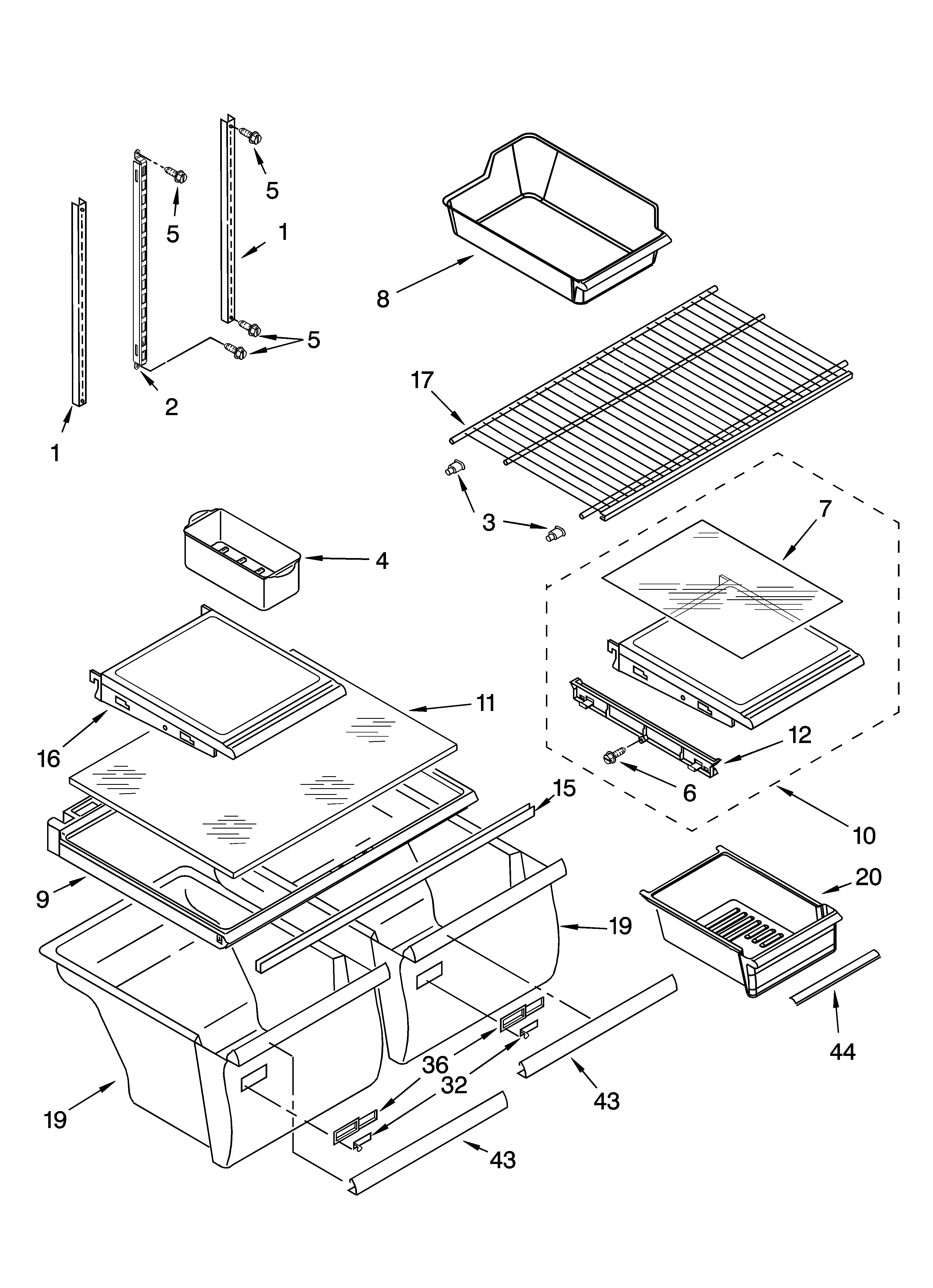Shelf parts