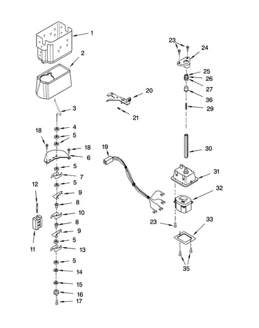 Motor and ice container parts