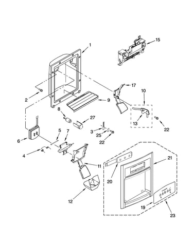 Dispenser front parts