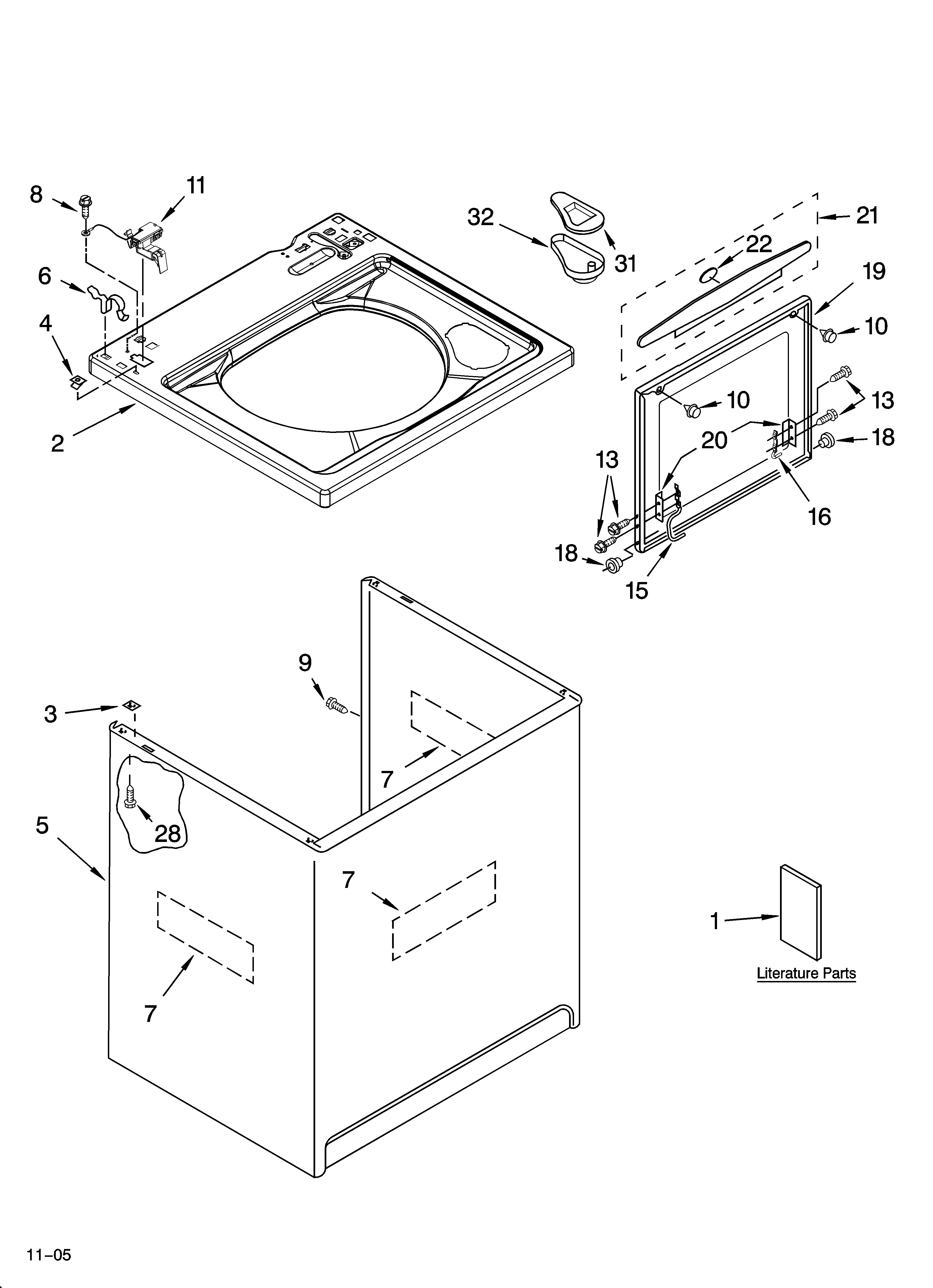 Top and cabinet parts