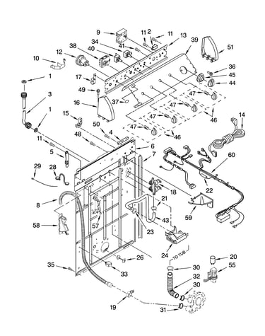 Controls and rear panel parts