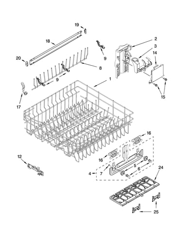 Upper rack and track parts