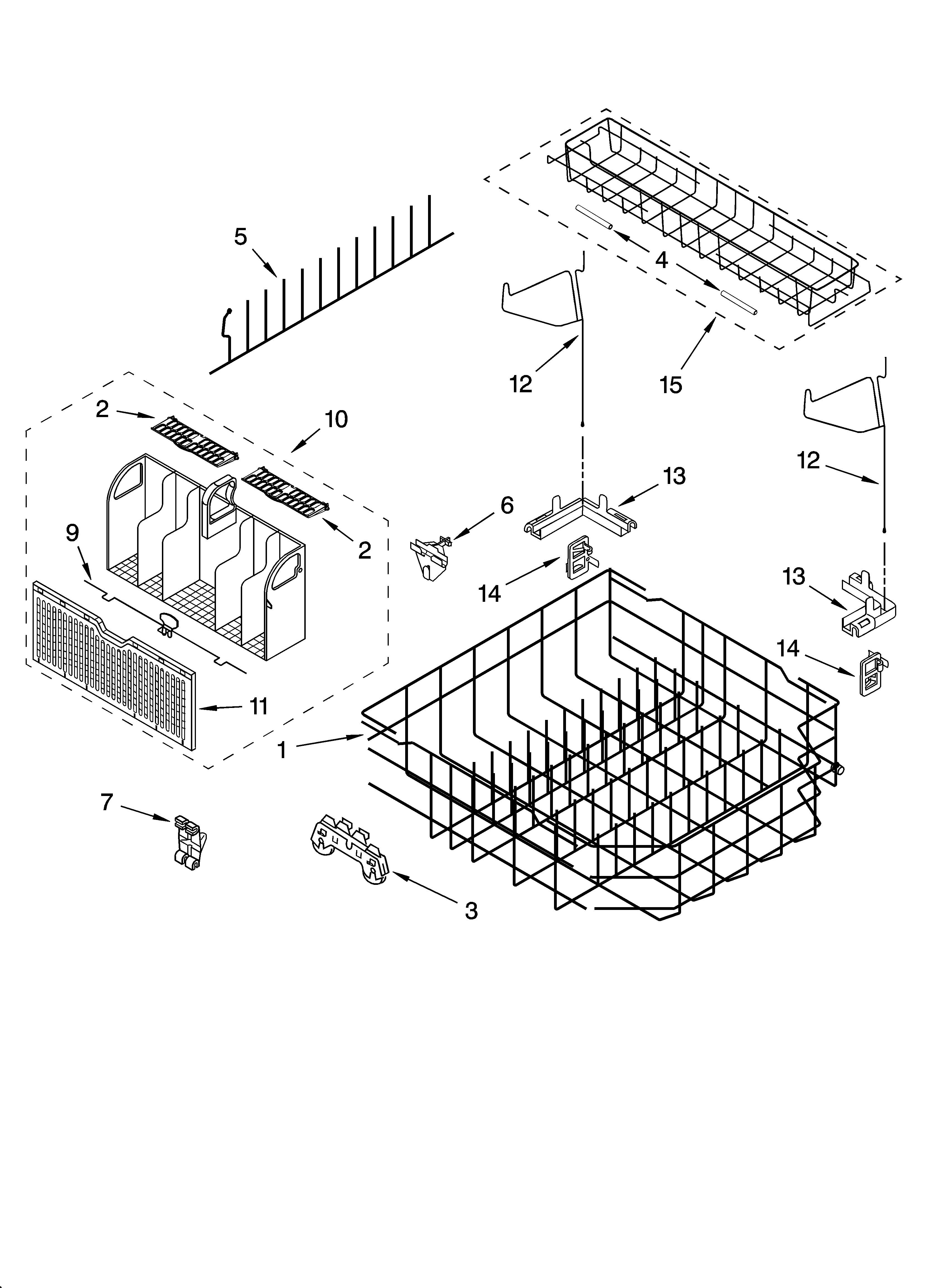 Lower rack parts, optional parts (not included)