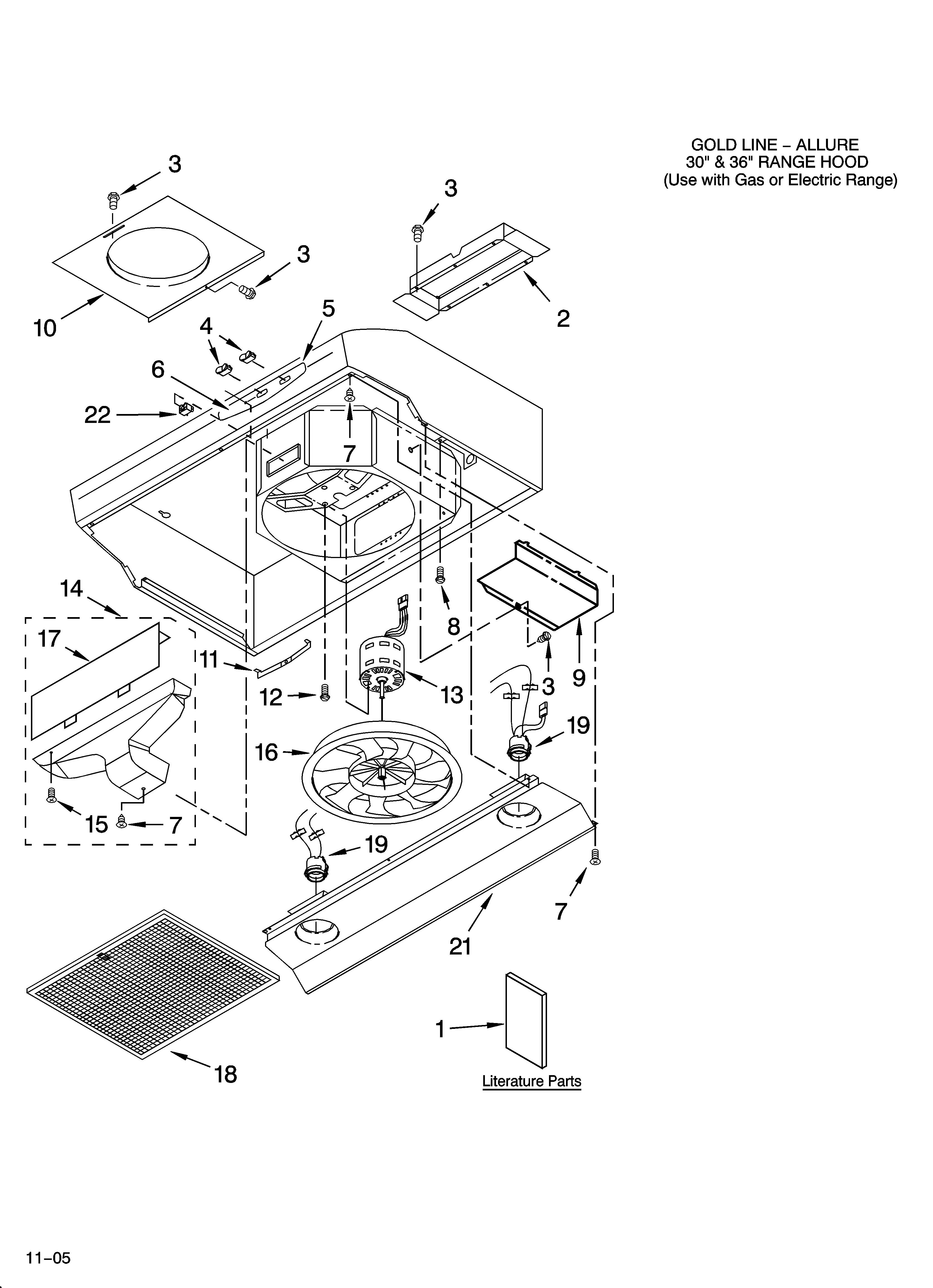 RANGE HOOD PARTS