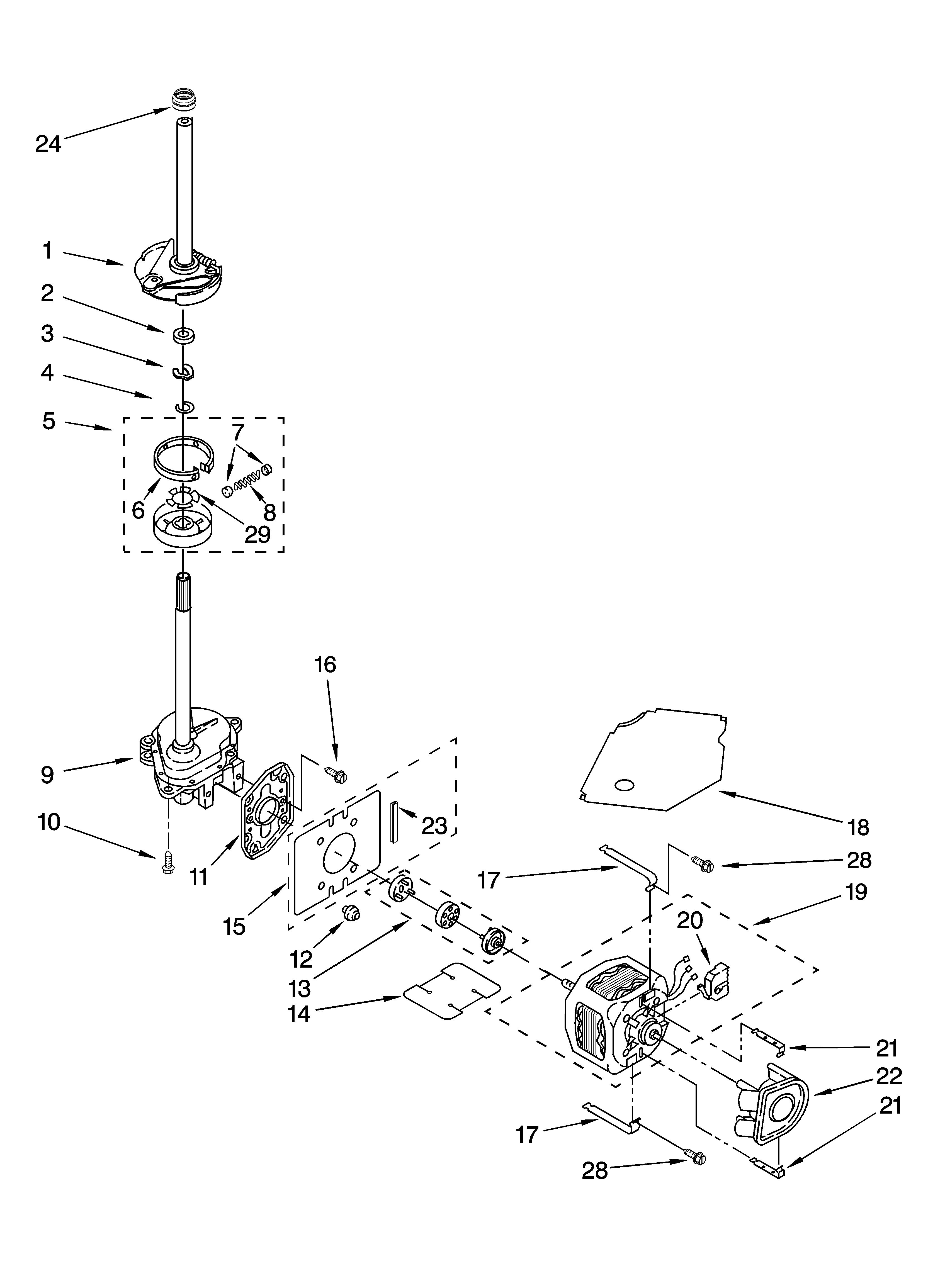Brake, clutch, gearcase, motor and pump parts