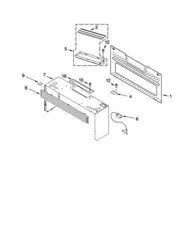 Cabinet and installation parts