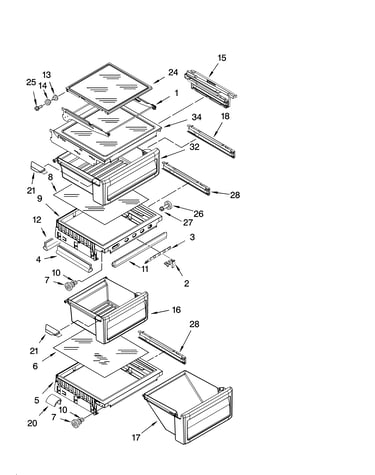 Refrigerator shelf parts