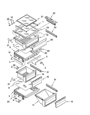 Refrigerator shelf parts