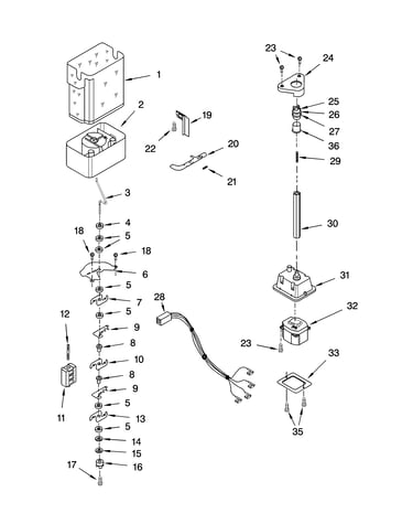 Motor and ice container parts