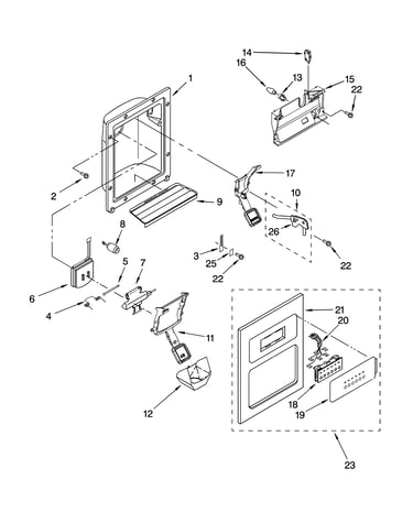 Dispenser front parts