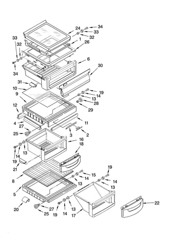 Refrigerator shelf parts