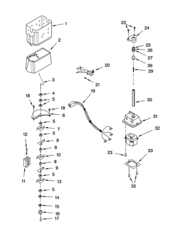 Motor and ice container parts