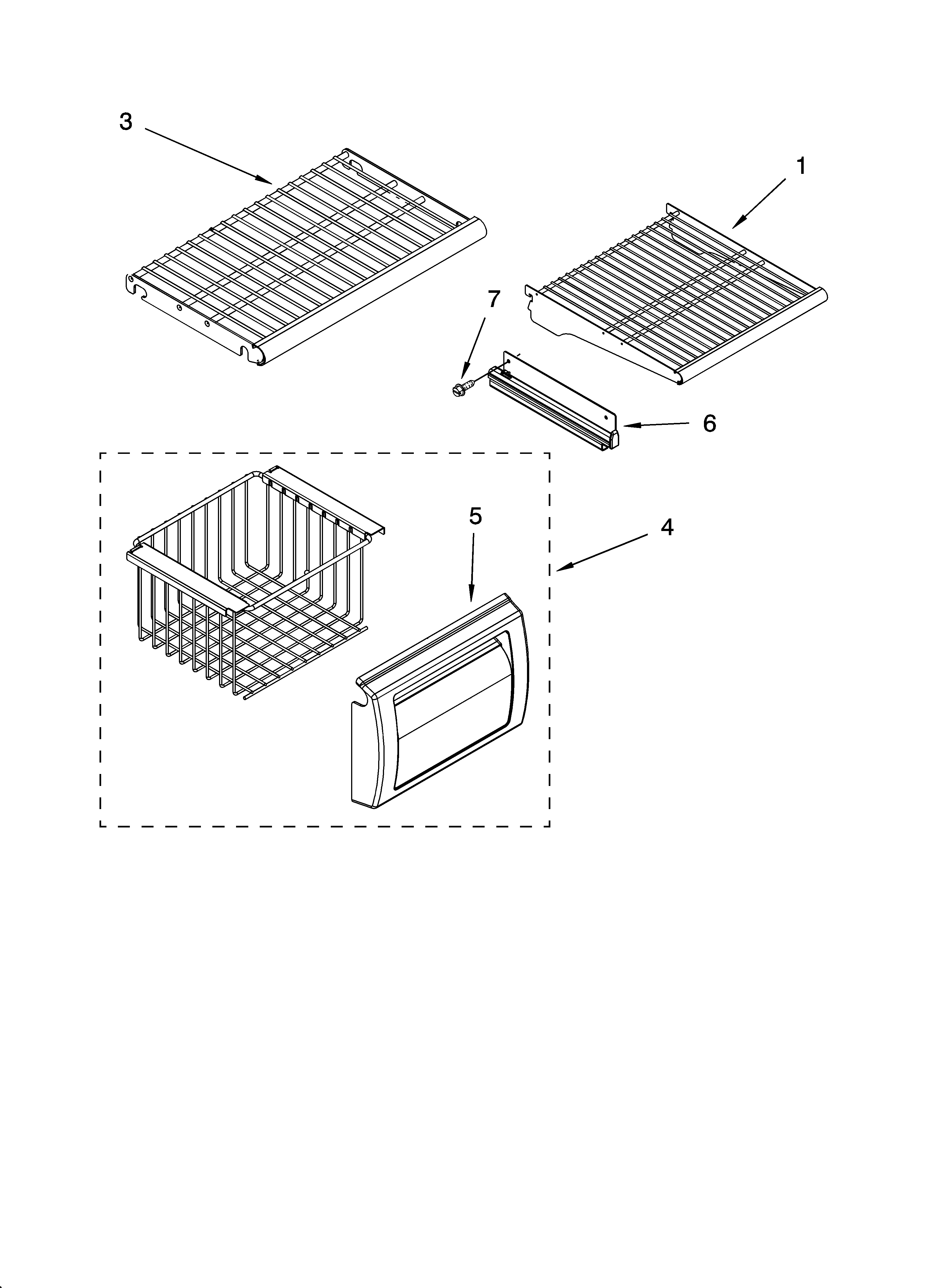 Freezer shelf parts