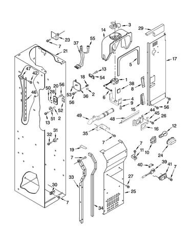 Freezer liner and air flow parts