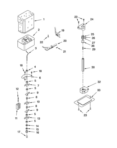 Motor and ice container parts