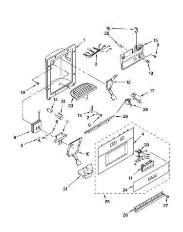 Dispenser and front parts