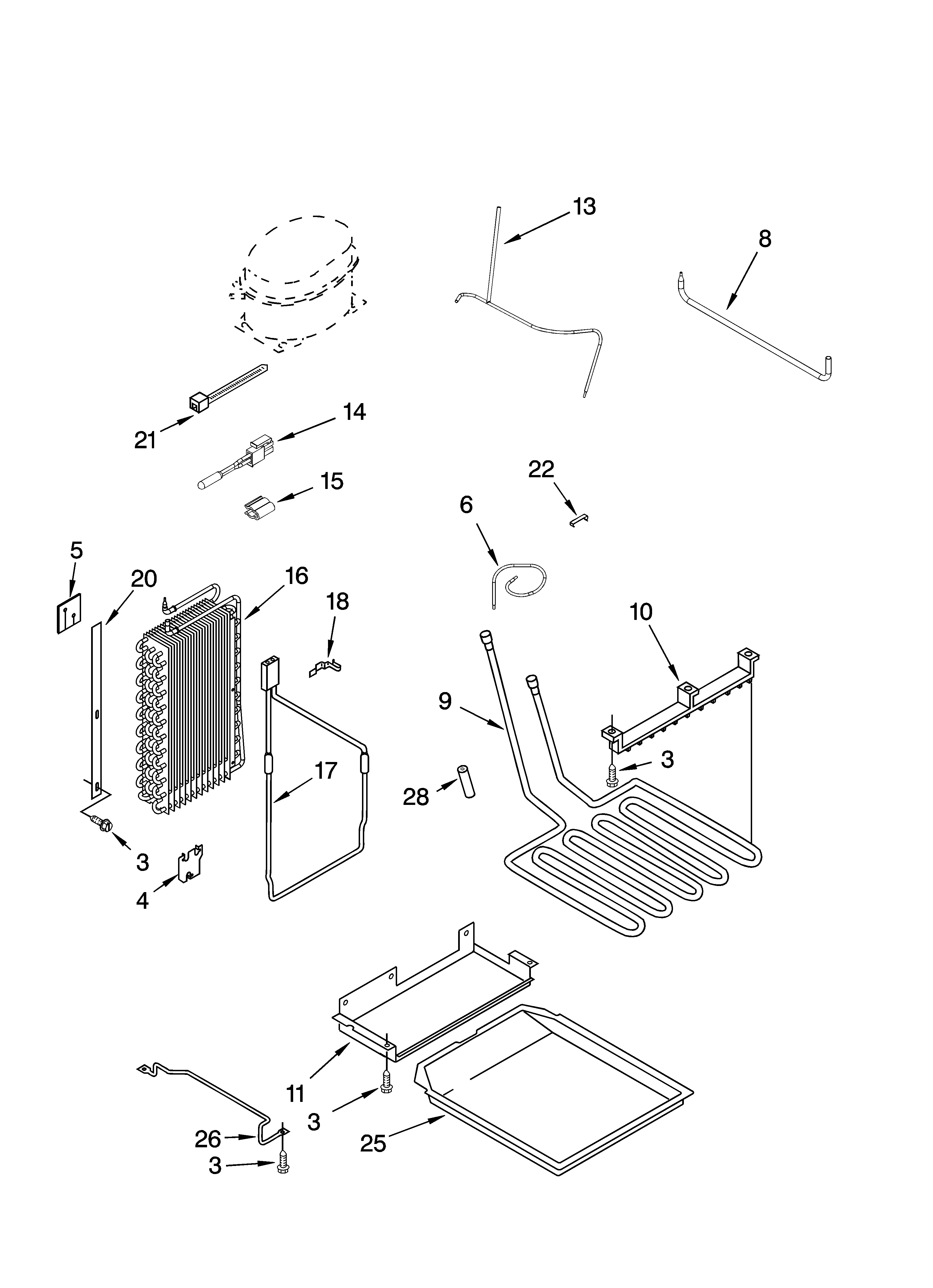 Lower unit and tube parts
