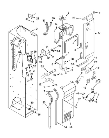 Freezer liner and air flow parts