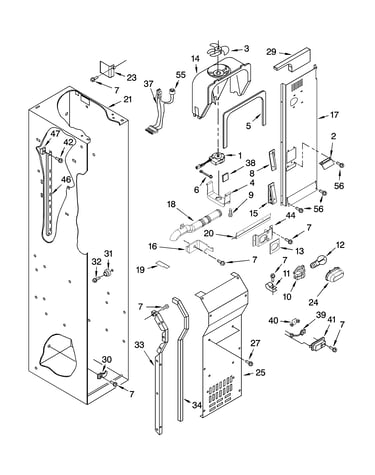Freezer liner and air flow parts