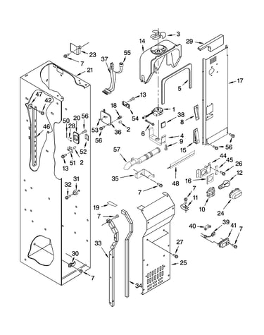 Freezer liner and air flow parts