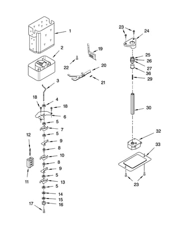 Motor and ice container parts