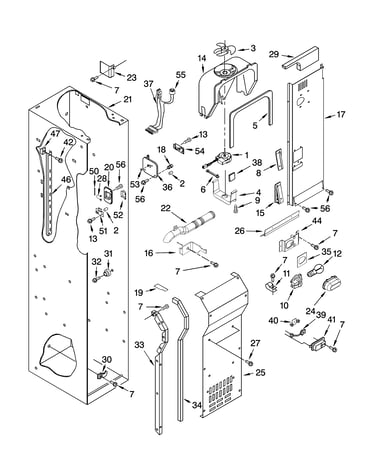 Freezer liner and air flow parts