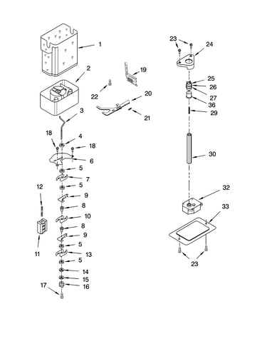 Motor and ice container parts