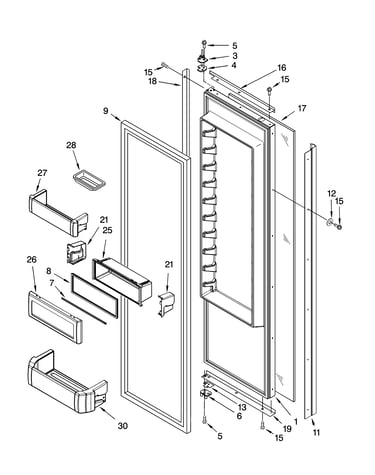 Refrigerator door parts