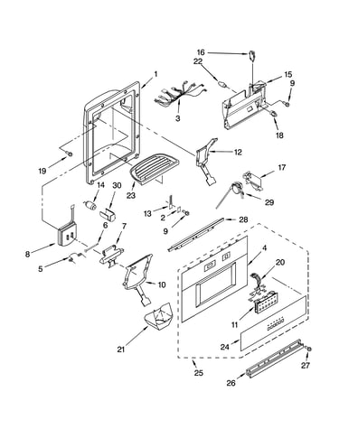 Dispenser and front parts