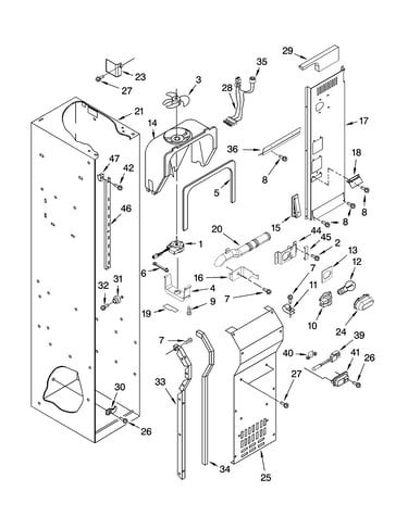 Freezer liner and air flow parts