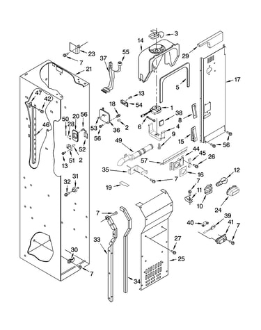 Freezer liner and air flow parts