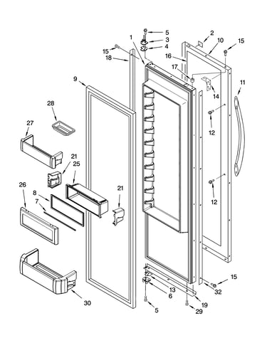 Refrigerator door parts