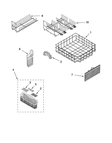 Lower rack parts, optional parts (not included)