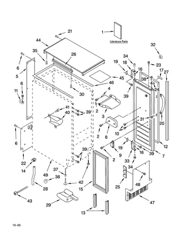 Cabinet liner and door parts
