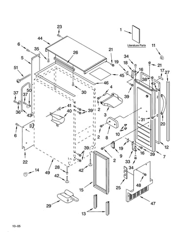 Cabinet liner and door parts