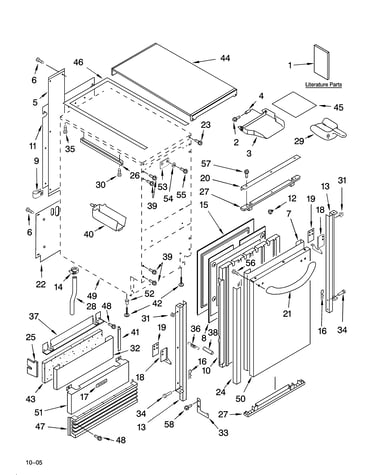 Cabinet liner and door parts