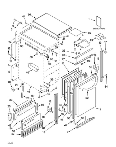 Cabinet liner and door parts