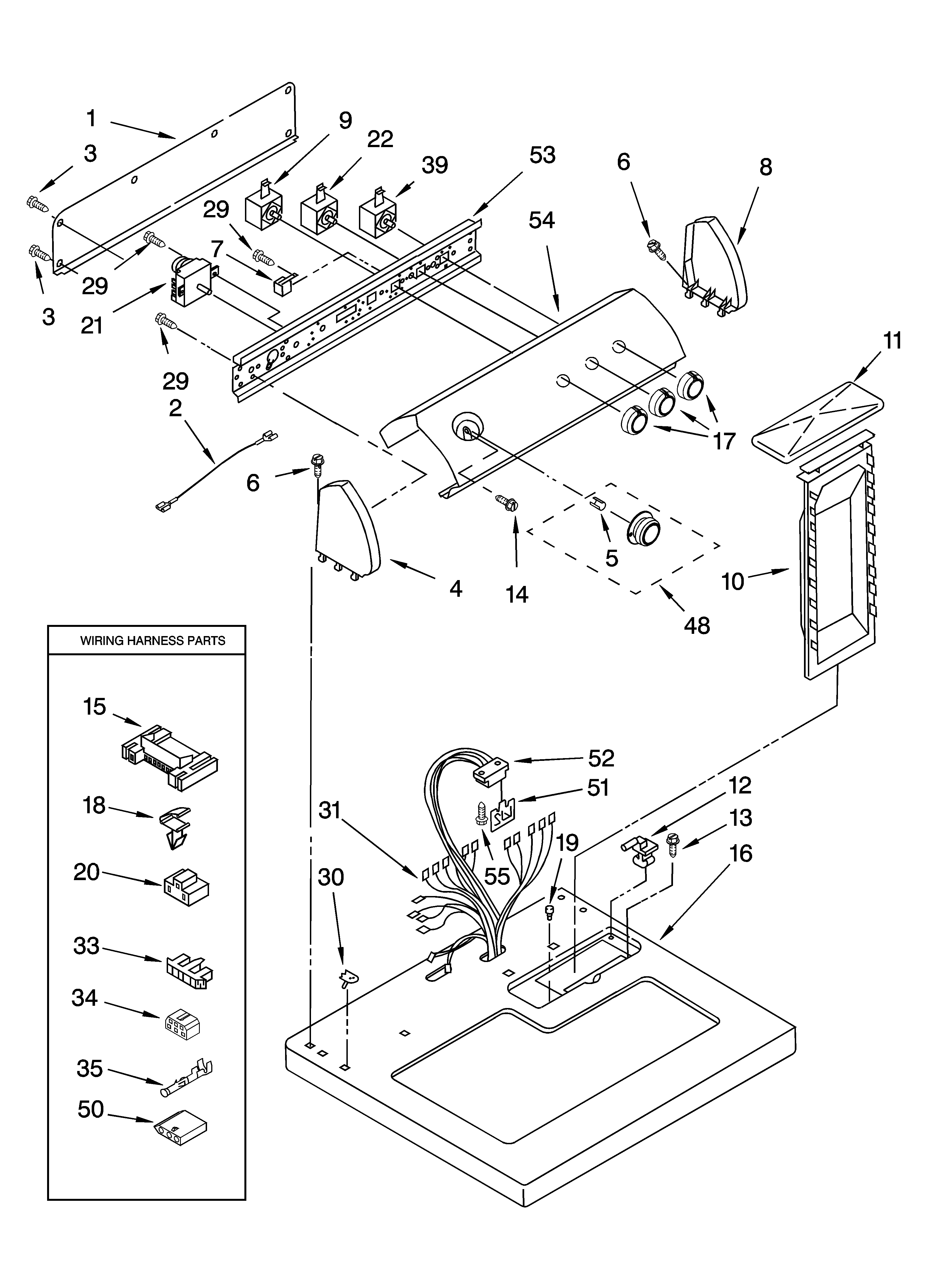 Top and console parts