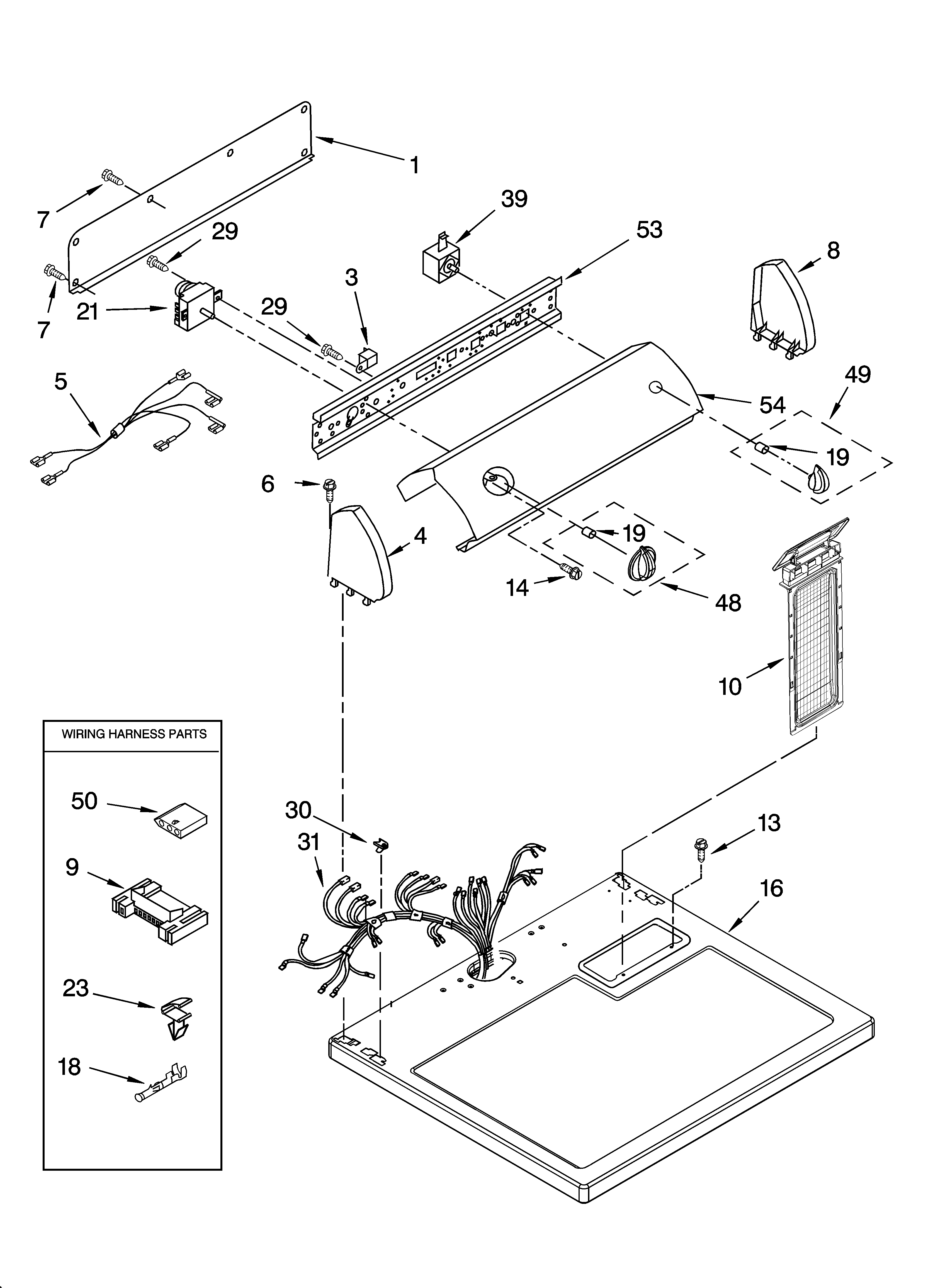 Top and console parts
