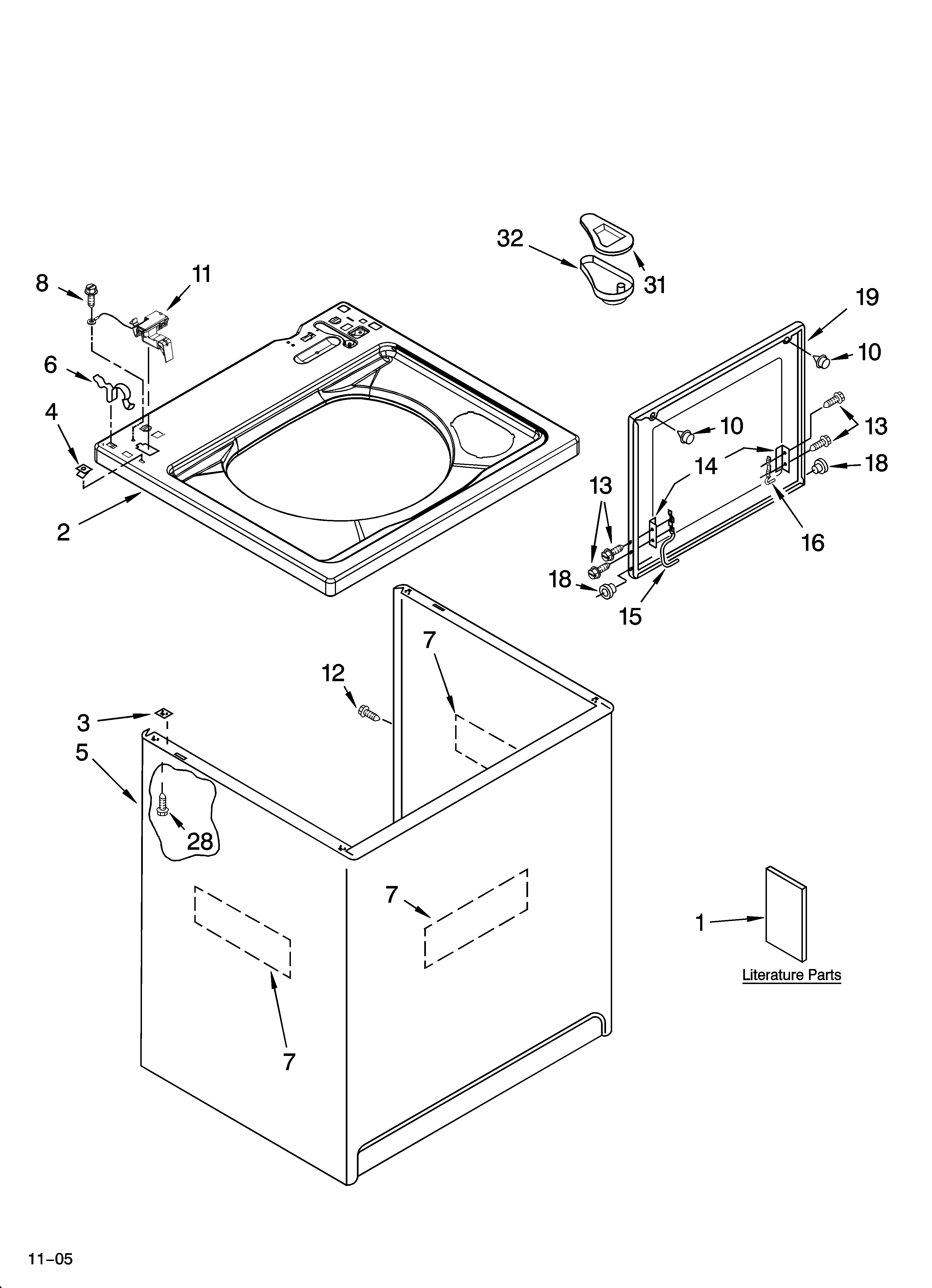 Top and cabinet parts