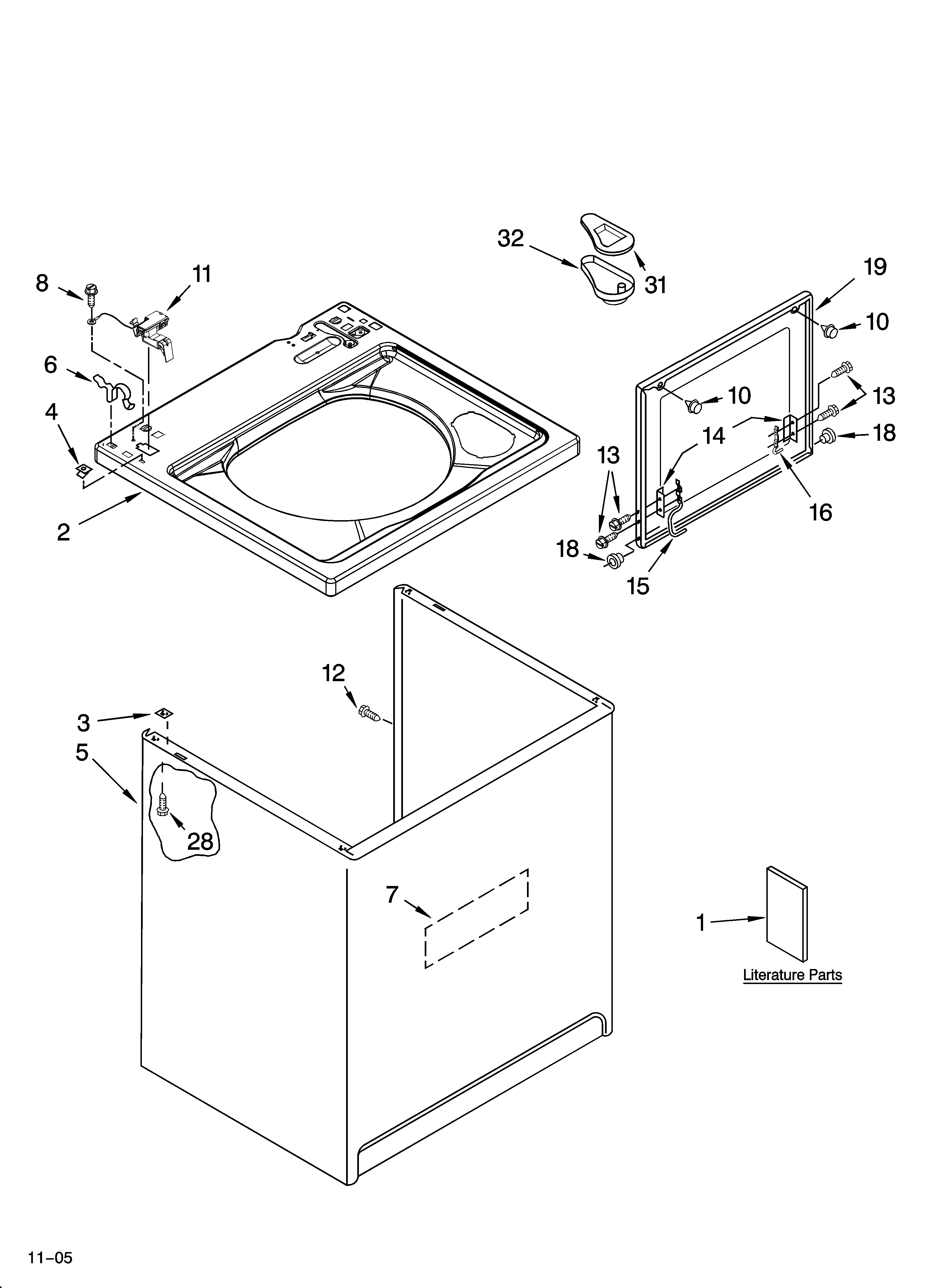 Top and cabinet parts