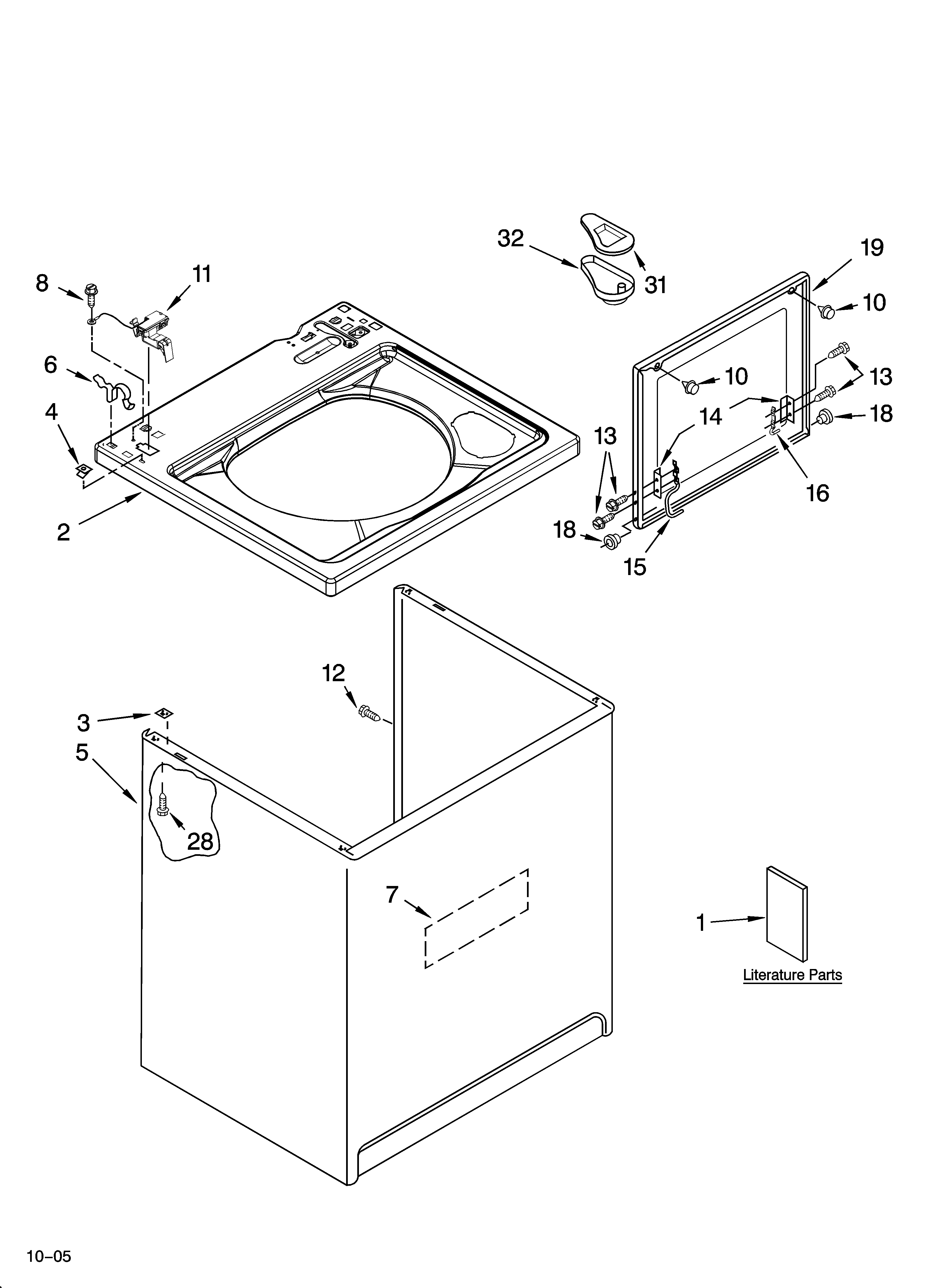 Top and cabinet parts