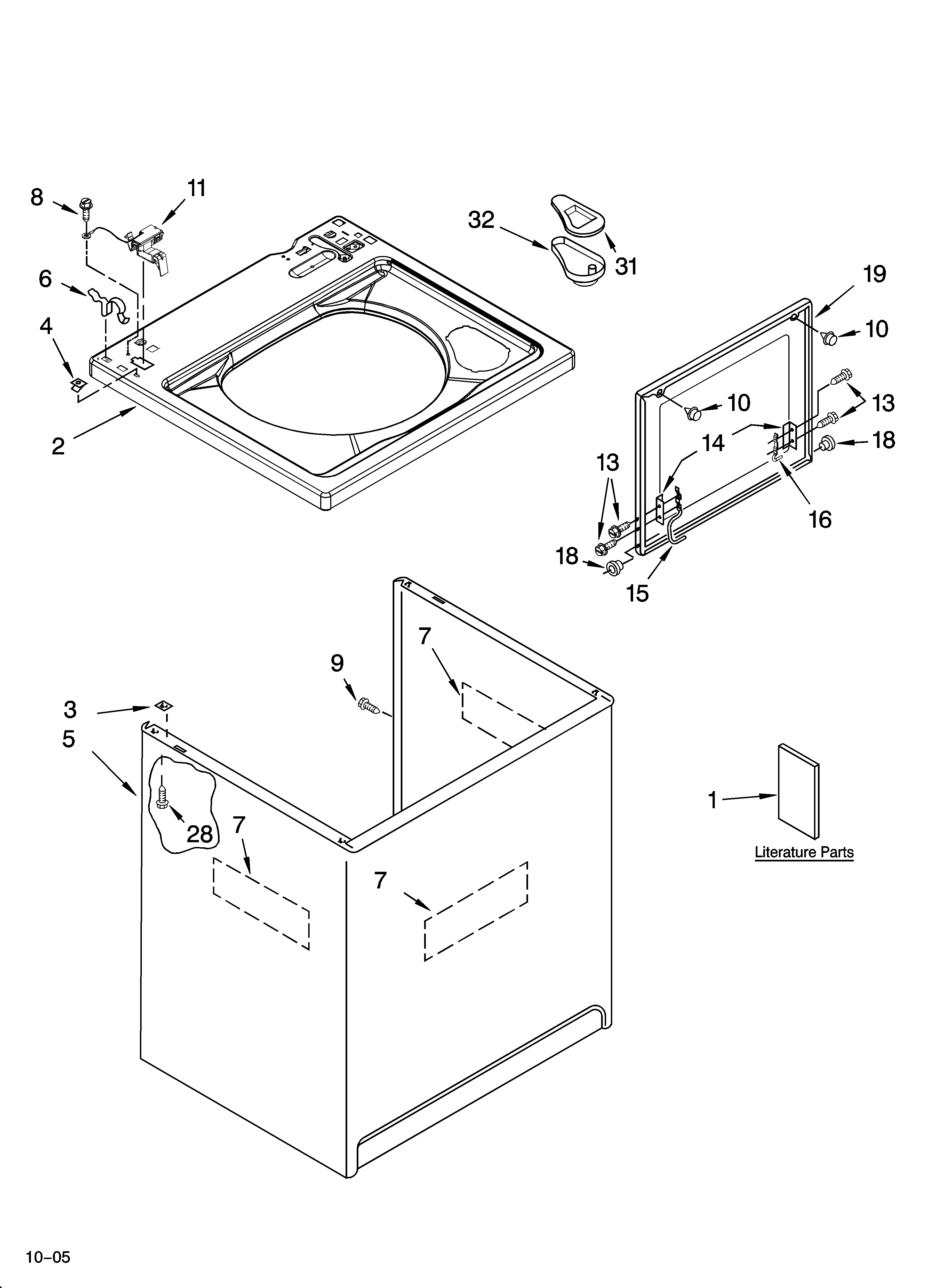 Top and cabinet parts