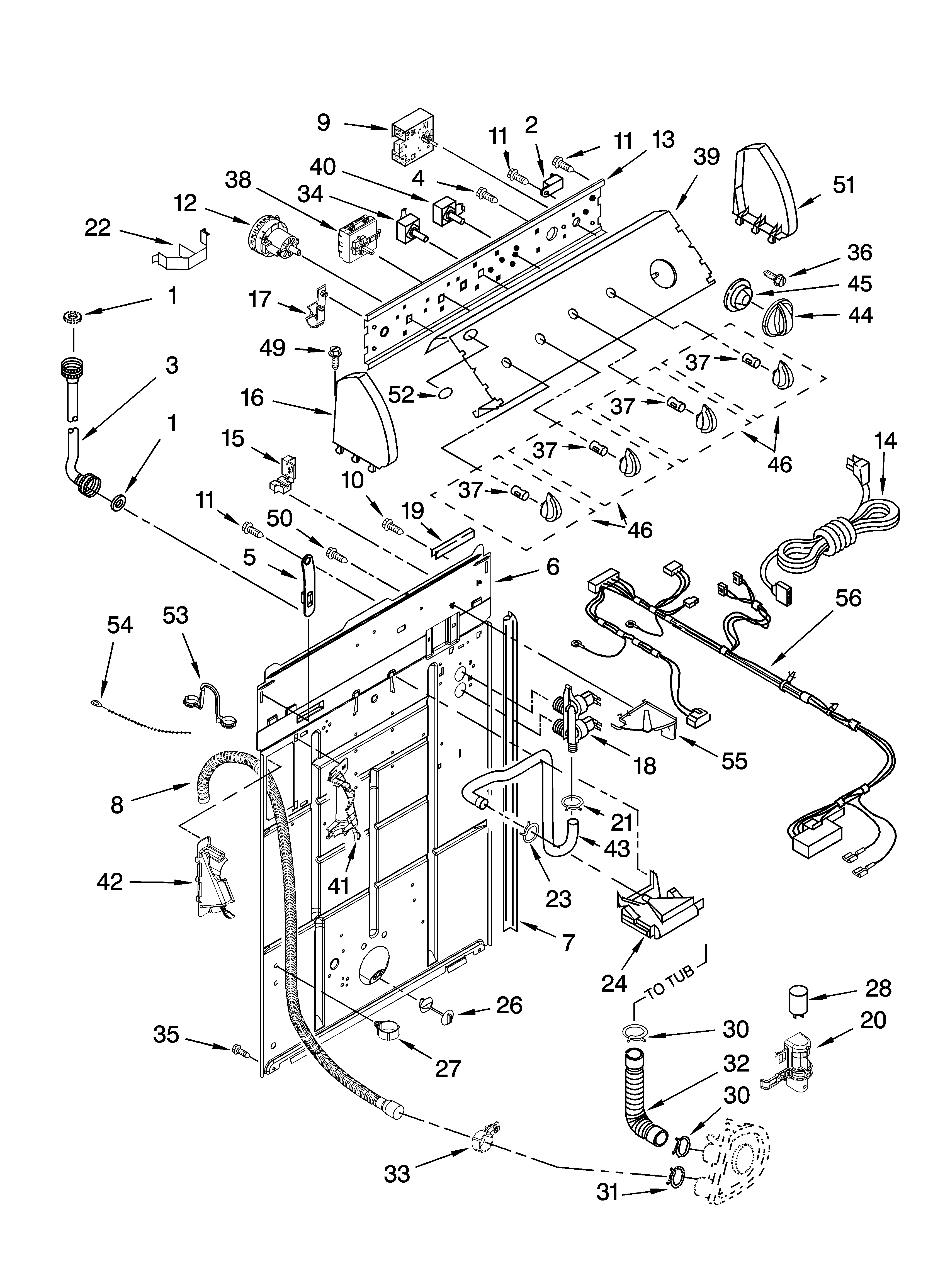 Controls and rear panel parts