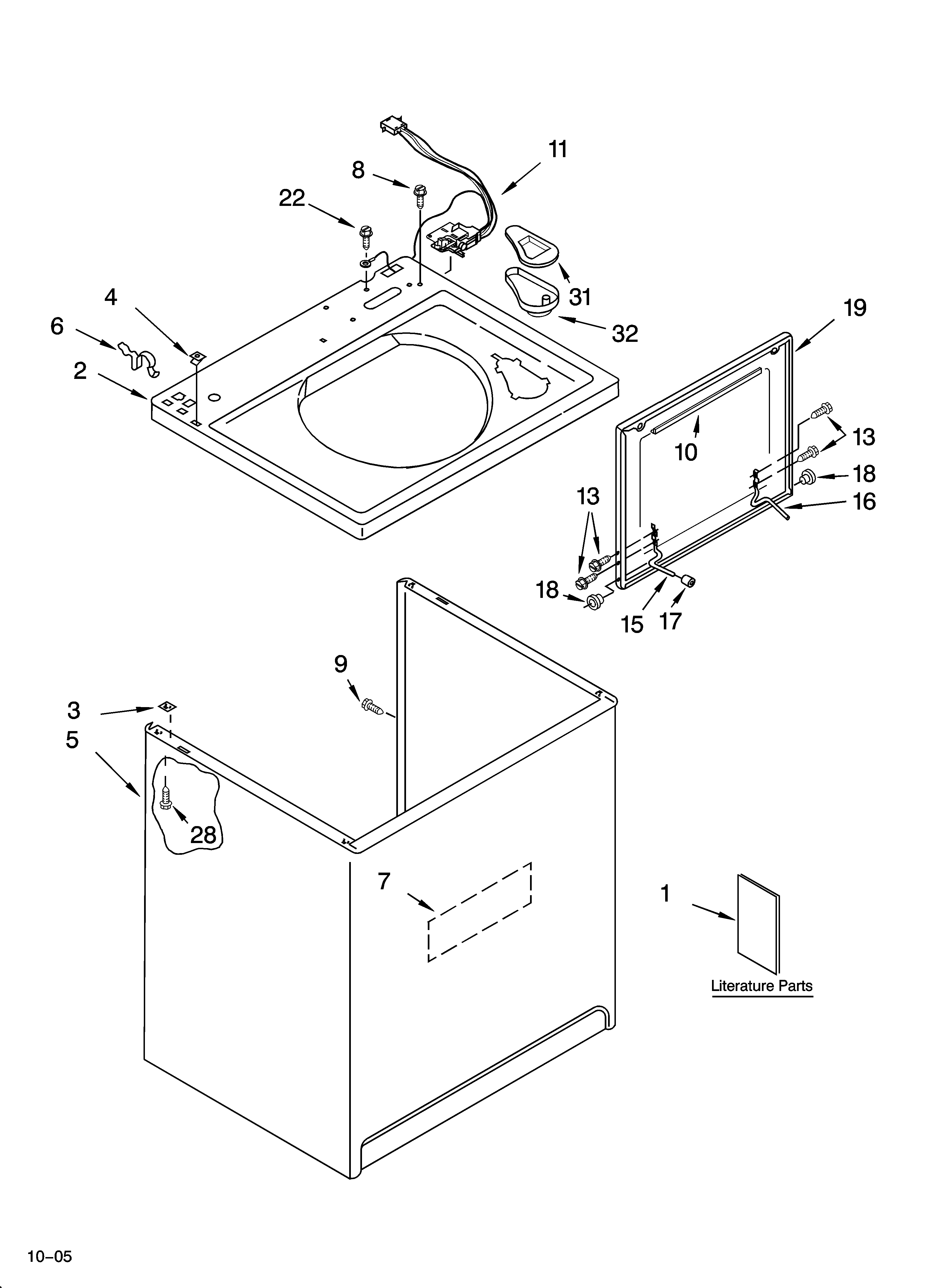 Top and cabinet parts