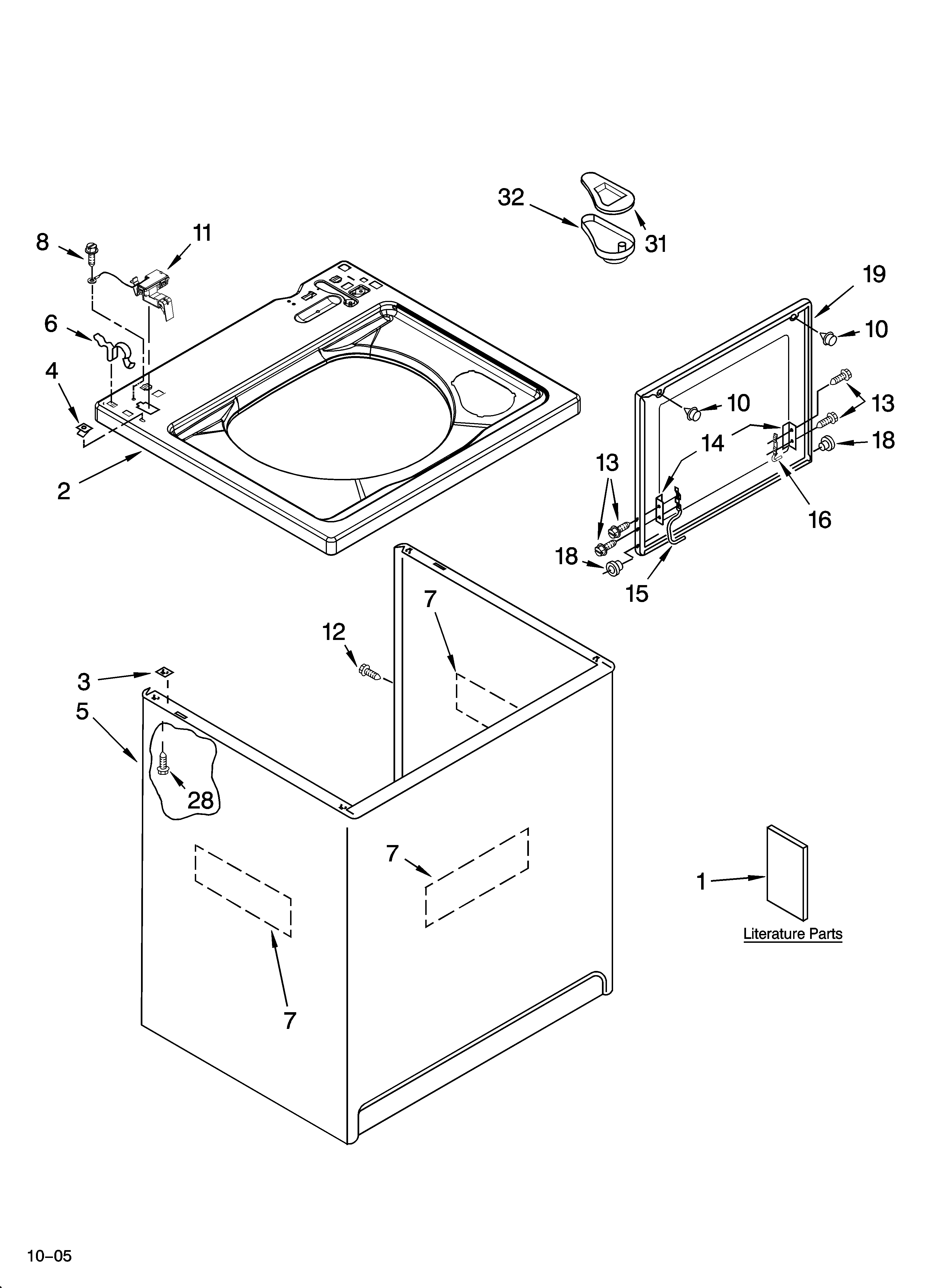 Top and cabinet parts