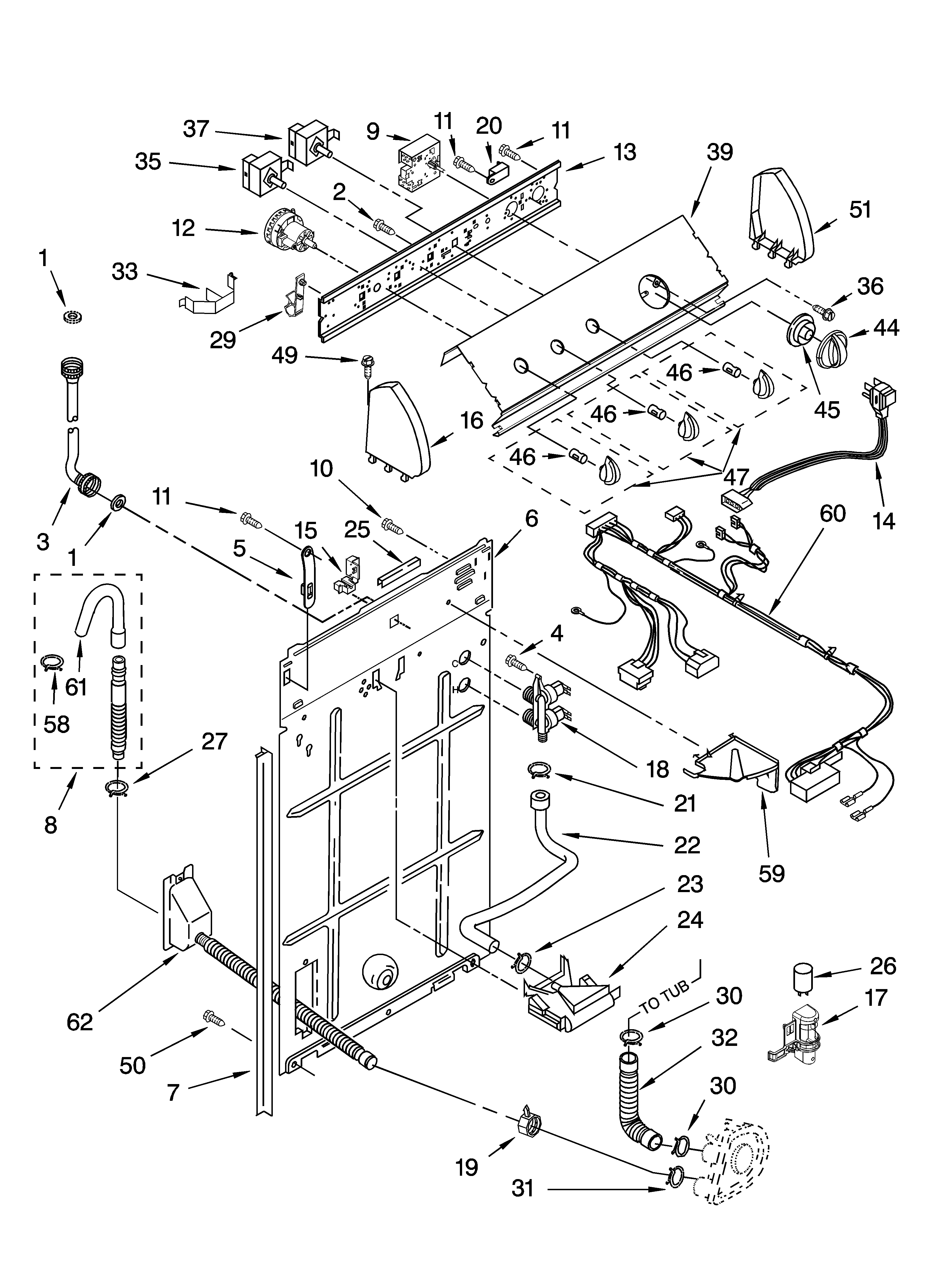 Controls and rear panel parts